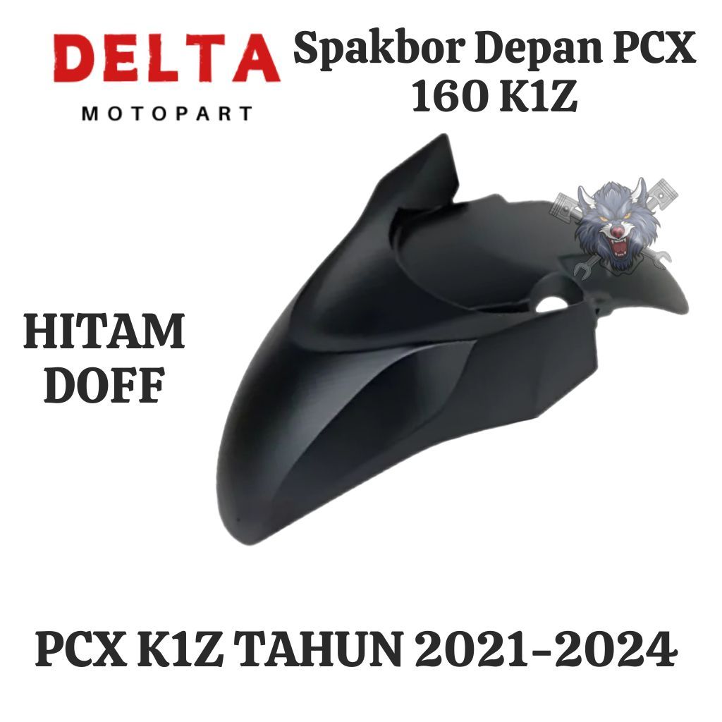 Spakbor depan Front fender PCX 160 New K1Z Hitam Putih Merah doff Hitam doff 2020 Sampai 2023 HITAM 