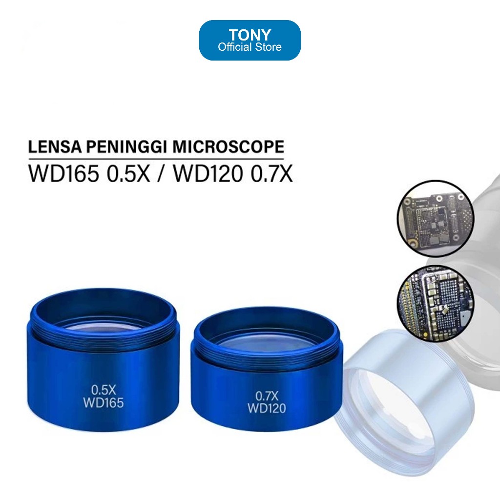 Lensa Barlow MECHANIC MCN - 0.5X / 0.7X Microscope Auxiliary Objective - MCN LENSA