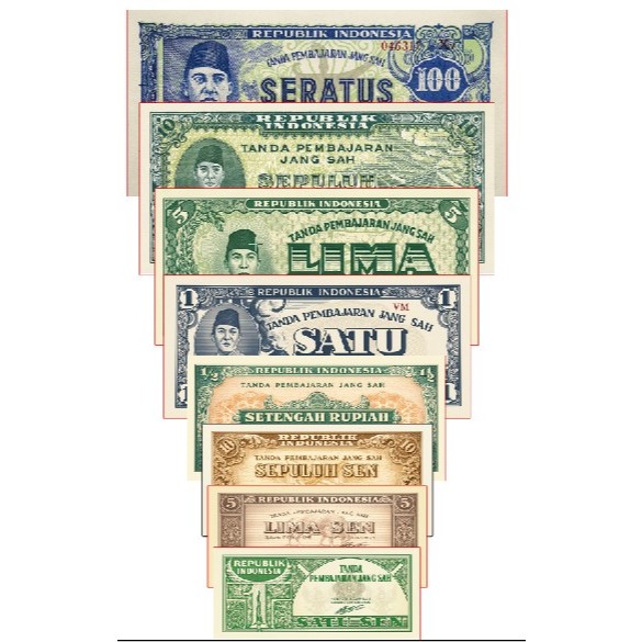 Uang Kuno ORI 1945-1947 Set Souvenir Replika Repro