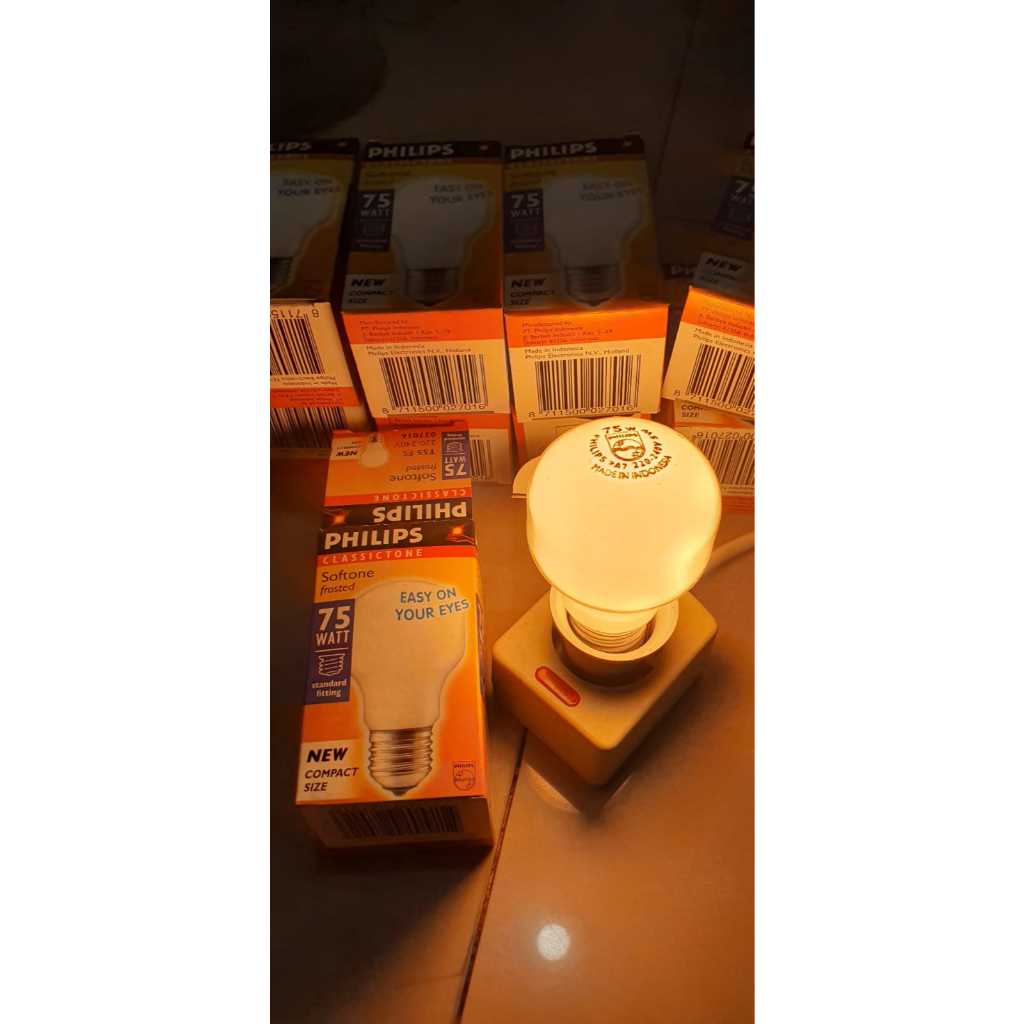 LAMPU PHILIPS SOFTONE 75 WATT BOHLAM PHILIPS SOFTONE 75 WATT CAHAYA KUNING