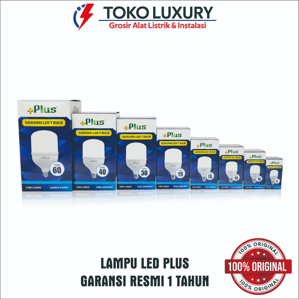 Lampu LED T Bulb Plus Hannochs T5 T10 T15 T20 T30 T40 T50 T60 Bohlam LED Terang Hemat Listrik