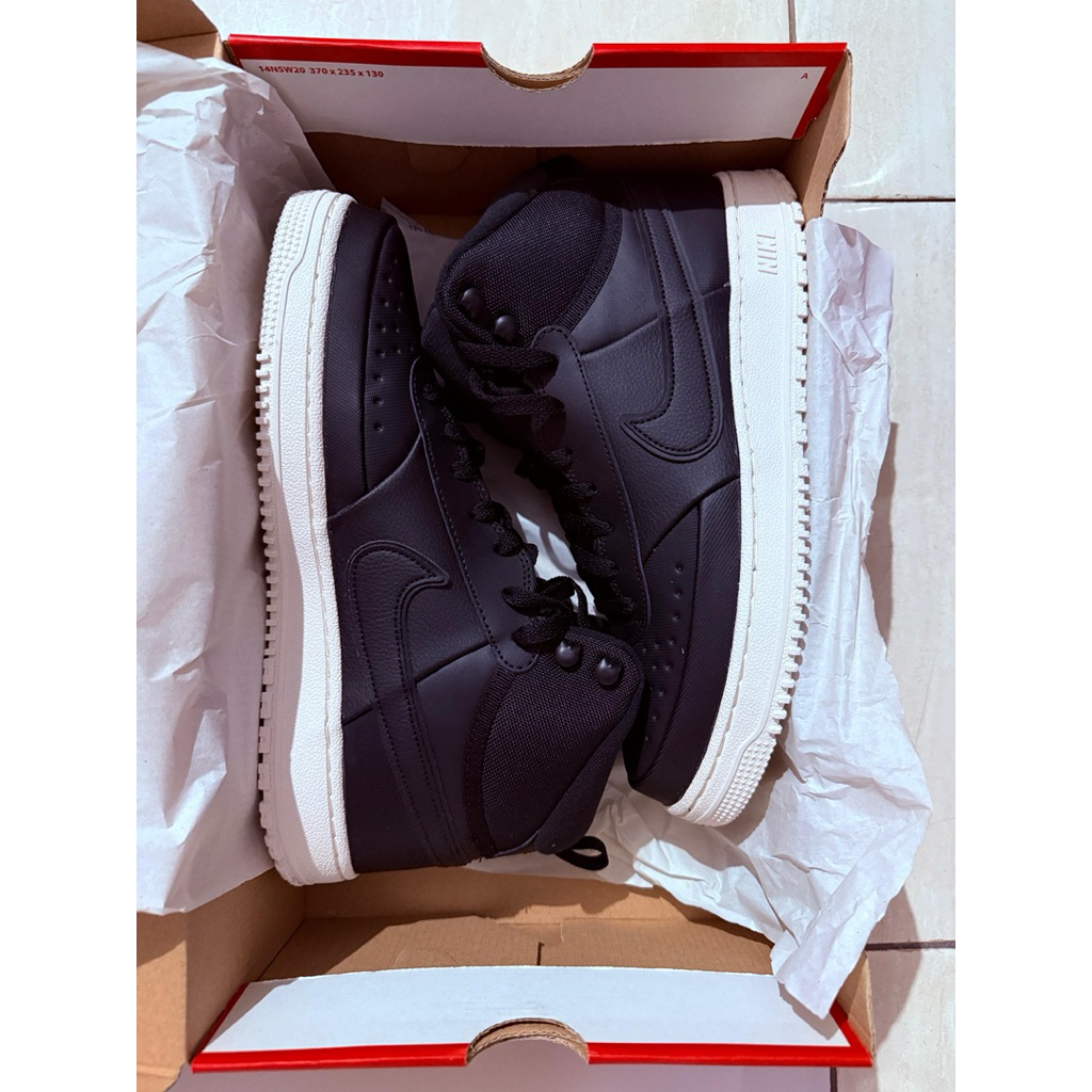 nike court vision mid top winter men black