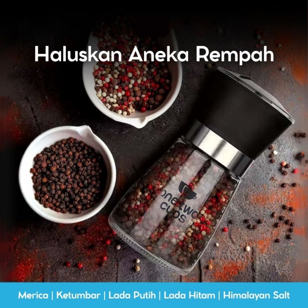 ElineHome Grinder Bumbu Dapur Manual Botol Grinder Lada Merica Penggiling Bumbu