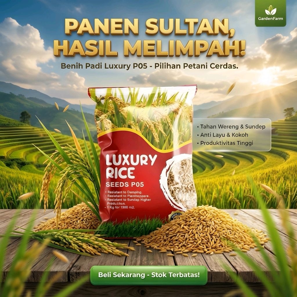 Benih Padi P05 (1Kg) - Bibit Padi Unggul - Bibit Padi Sawah - Benih Padi Premium