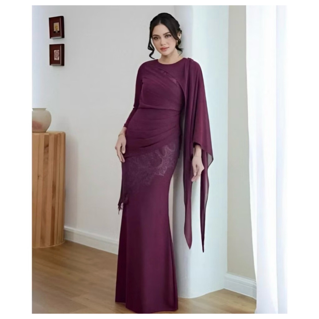 MM-Diana Dress Slim Gamis Model Malay Fashion Wanita Muslim Ceruty Kekinian