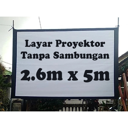 screen proyektor/layar proyektor 2.6mx5m bisa tembak dari depan atau dari belakang