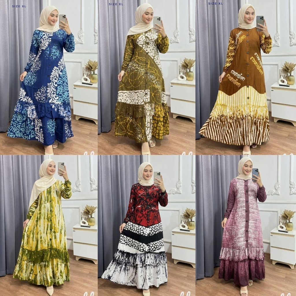BATIK HAFIZH- GAMIS TWILL ORI REMPEL TUMPUK BAWAH / GAMIS TWILL REMPEL KANCING / GAMIS TWILL SUSUN /