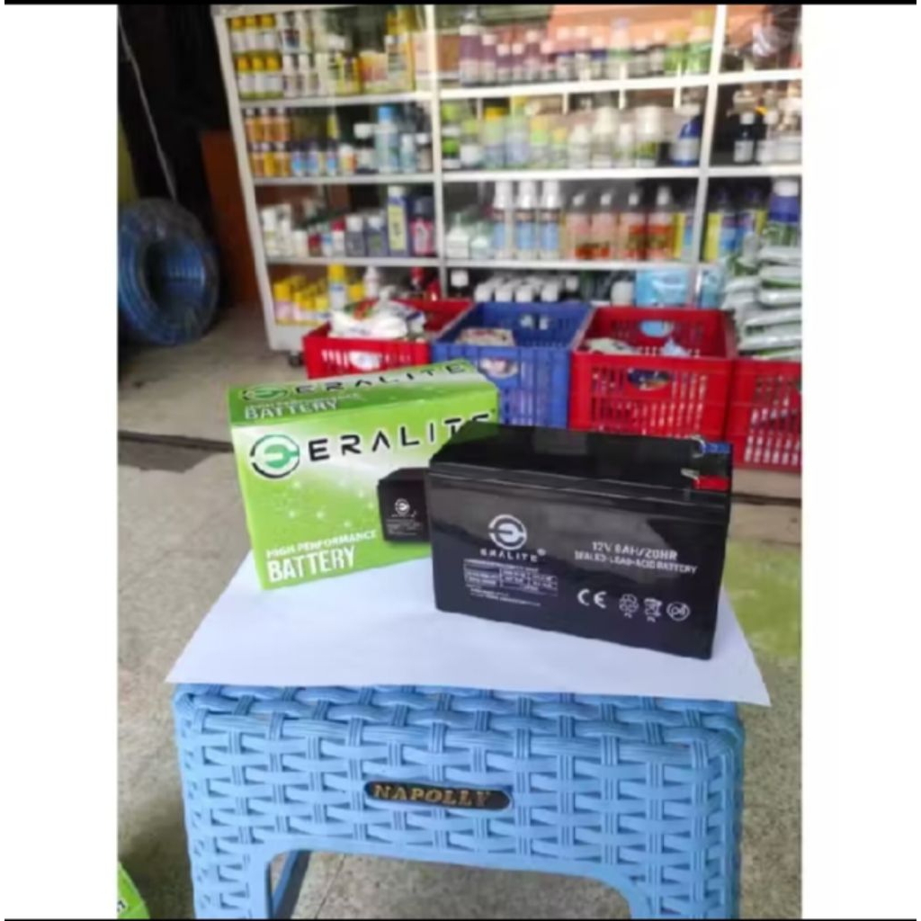 Baterai Sprayer Elektrik 8Ah - Sinleader/Eralite Baterai 12v 8ah | Aki Kering Eralite