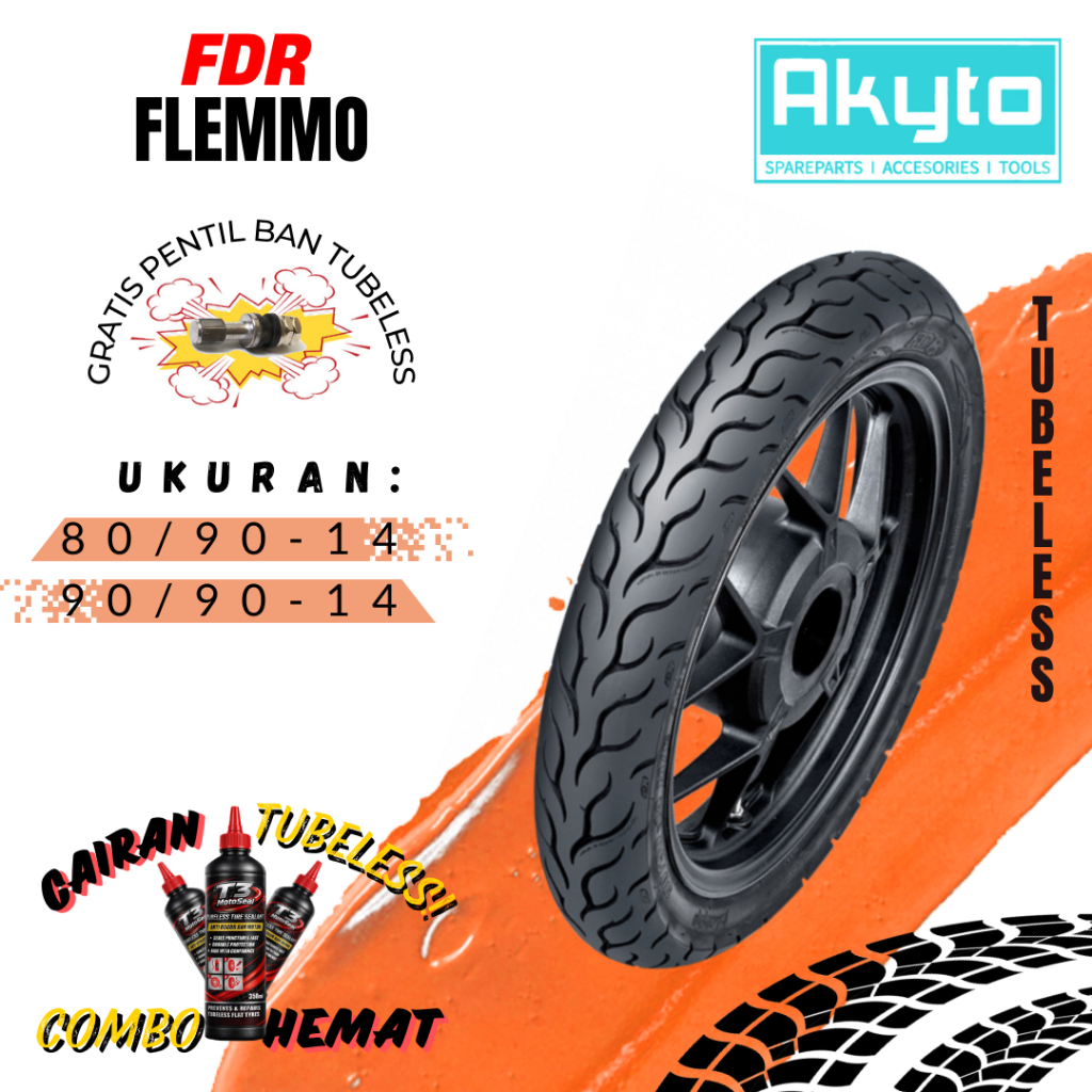 BAN FDR FLEMMO RING 14 / BAN TUBELESS (TL)  FREE PENTIL / BAN MOTOR RING 14 / BAN R14 / (80/90-14 , 