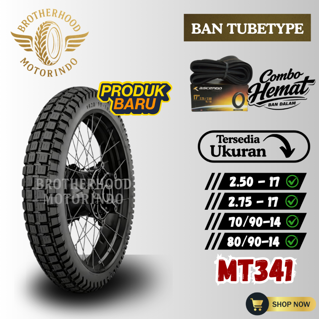 BAN ASCENDO MT341 RING 17 NON TUBLES ( 250-17 / 275-17 ) BAN IRC TRAIL / BAN TUBETYPE RING 17 / BAN 
