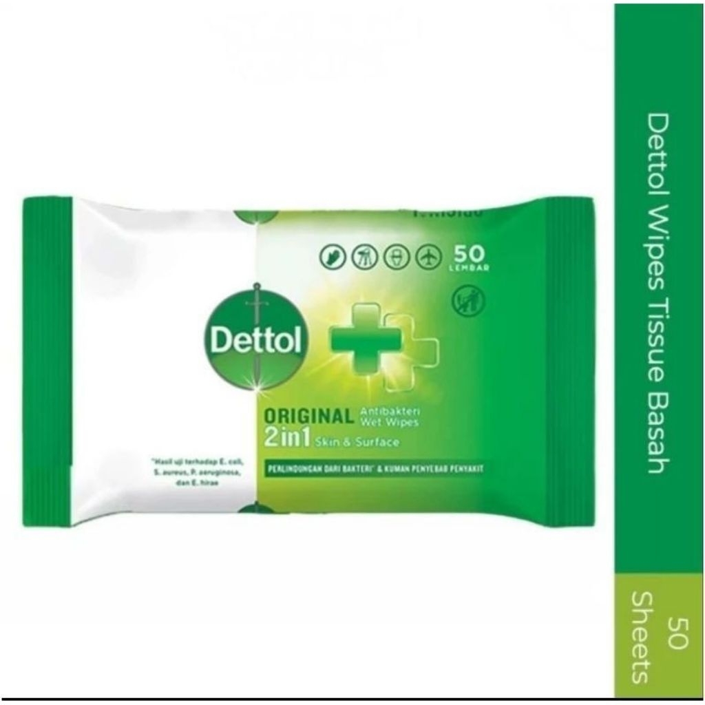 TISU BASAH DETTOL 50 LEMBAR WET WIPER ORIGINAL