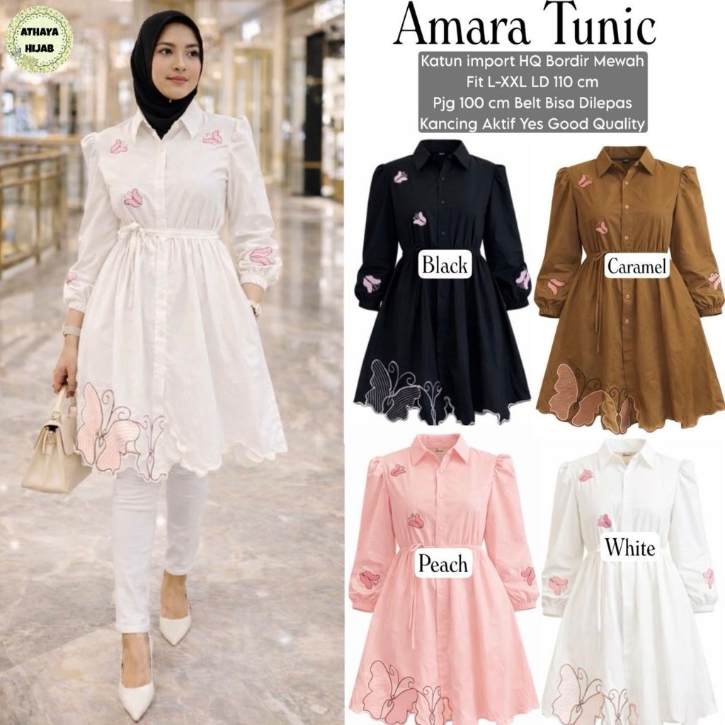 Amara Tunik Katun Import Bordir Mewah
