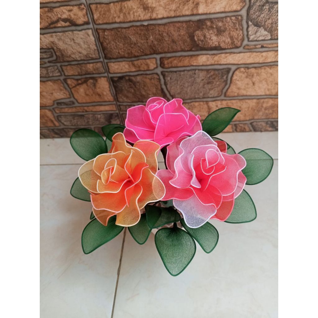 Bunga Hias Stoking Mawar Cantik/Bunga stoking/bunga hias