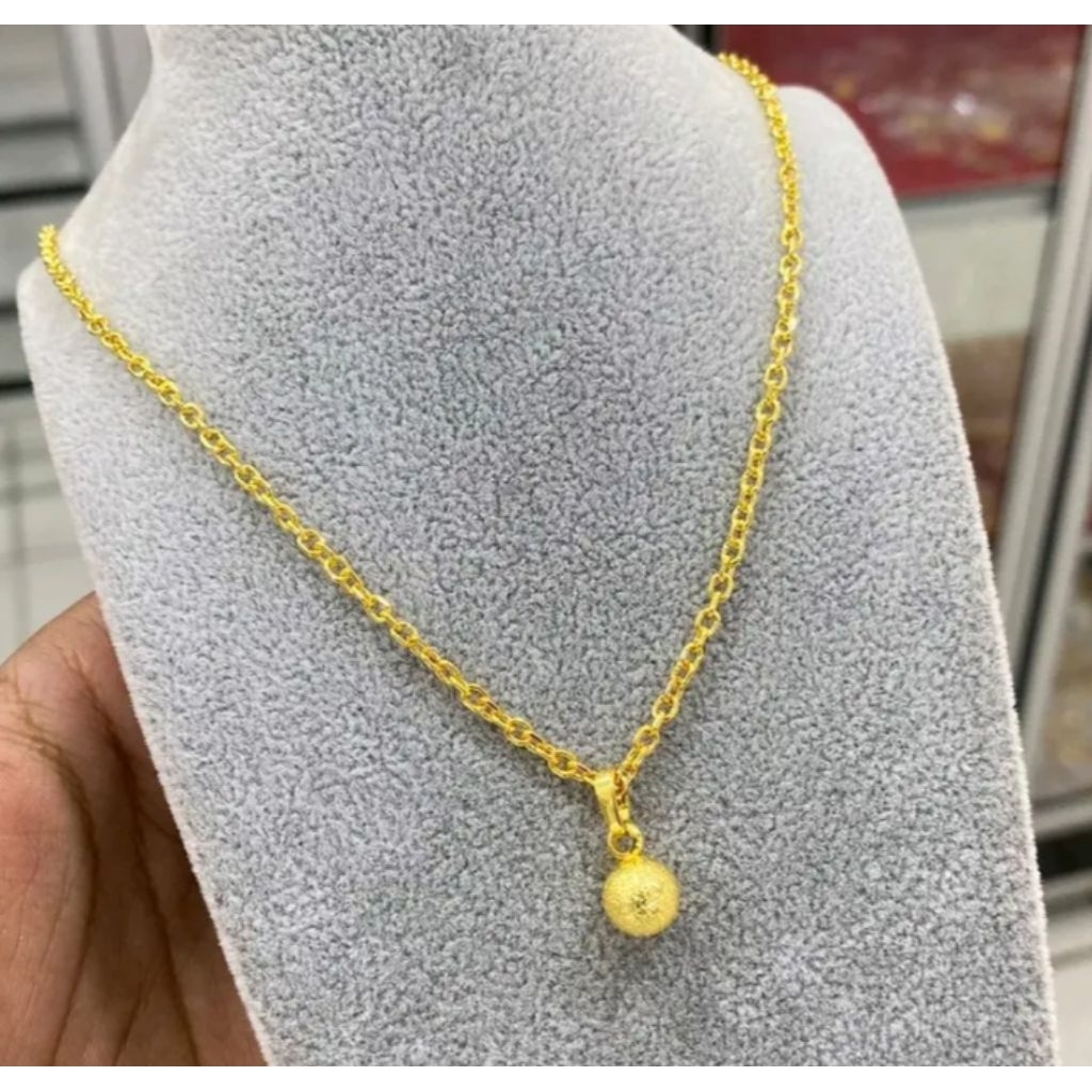 Kalung Rantai nori medan Liontin boba Awet DIPAKAI HARIAN. 45cm