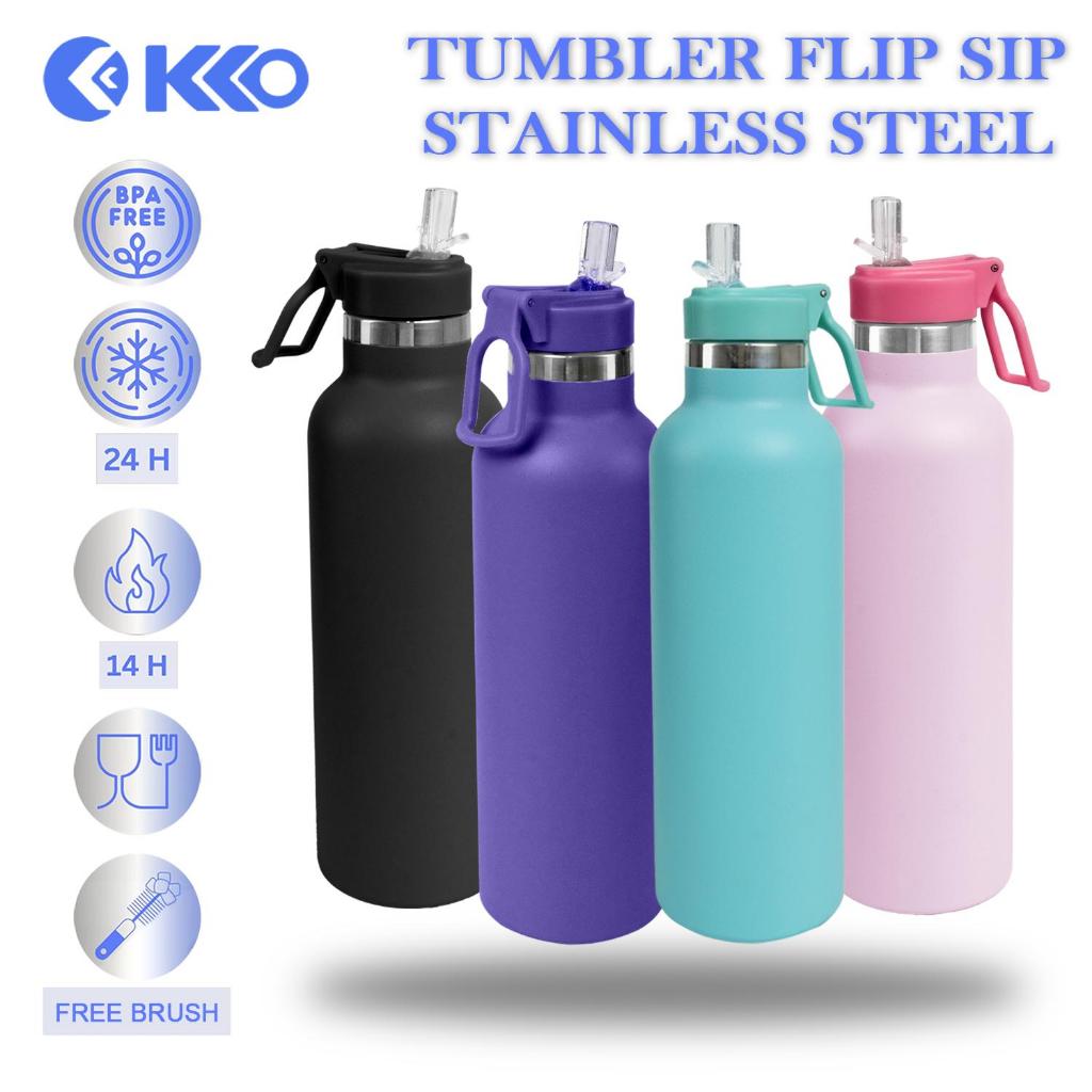 KKO - KC05 750ml Double Insulated Tumbler Botol Minum Stainless Steel Straw Sipper Flip Top Cup Hold