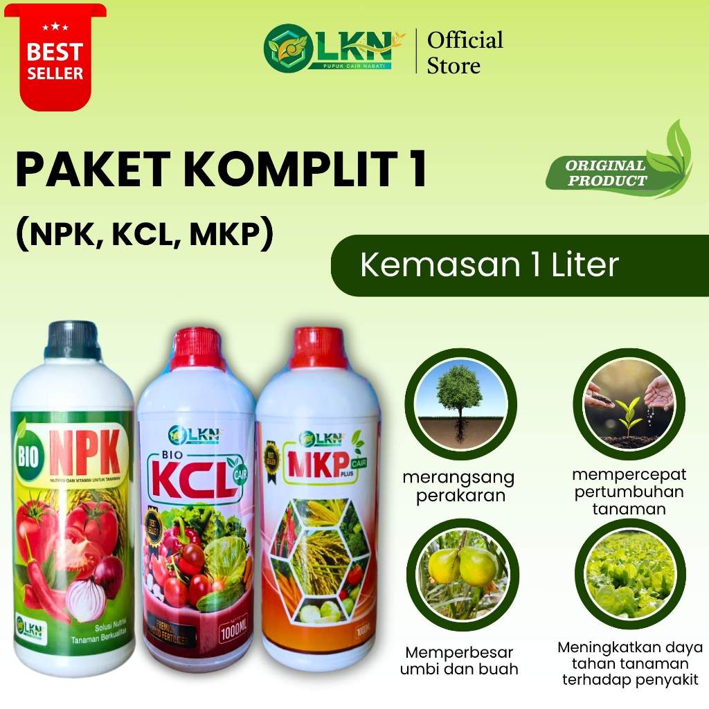 LKN PUPUK CAIR ORGANIK PERTANIAN SUPER HEMAT (NPK,KCL,MKP)
