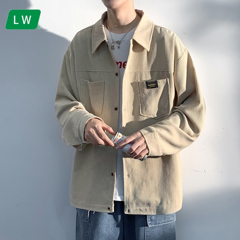 Kemeja Corduroy Pria Over Sized Kemeja Pria Slim Fit Polos Lengan Panjang Overshirt Casual Stylish G