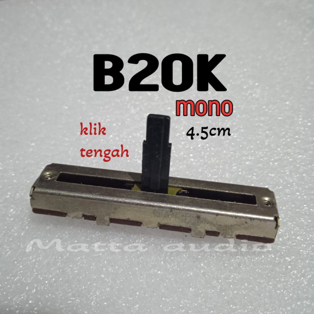 Potensiometer Alpha B20K mono 4.5cm 3pin potensio geser