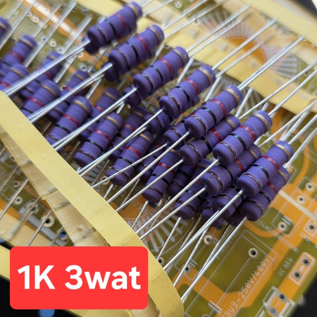 resistor ungu 1k  3watt kaki tembaga