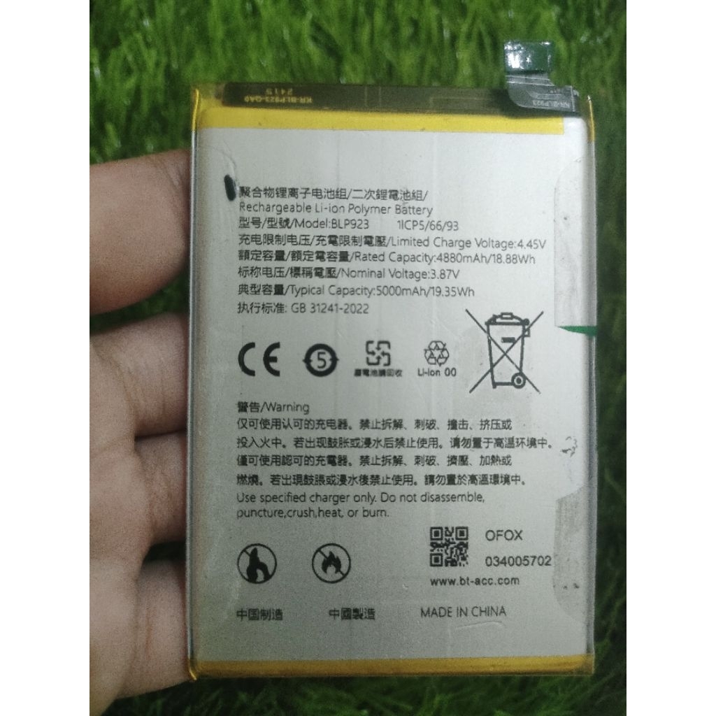 Baterai Batre Batu Oppo A57 A77s A78 BLP923 Original Copotan HP