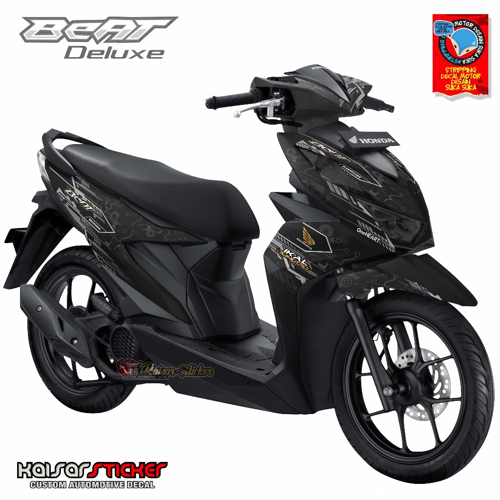 Stiker Striping Motor Stiker Decal Honda BeAT Deluxe Street Full Body Motif Racing Minimalis 01