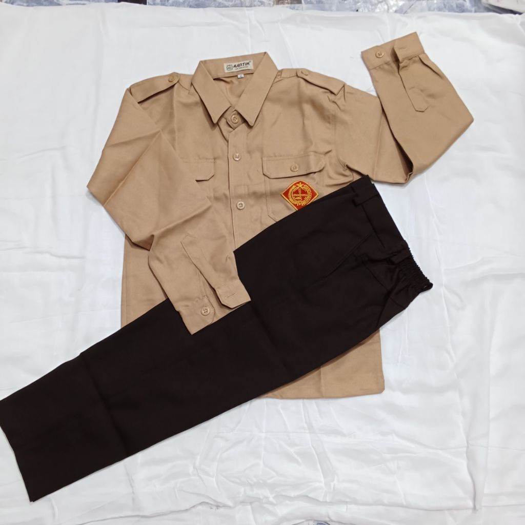 setelan baju celana Pramuka SD panjang anak laki-laki