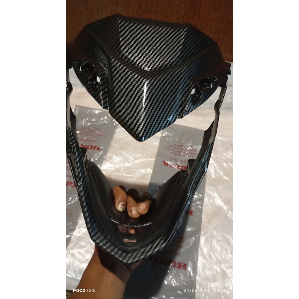 Body sonic karbon cover lampu bagian depan untuk motor Honda Sonic 150 original AHM