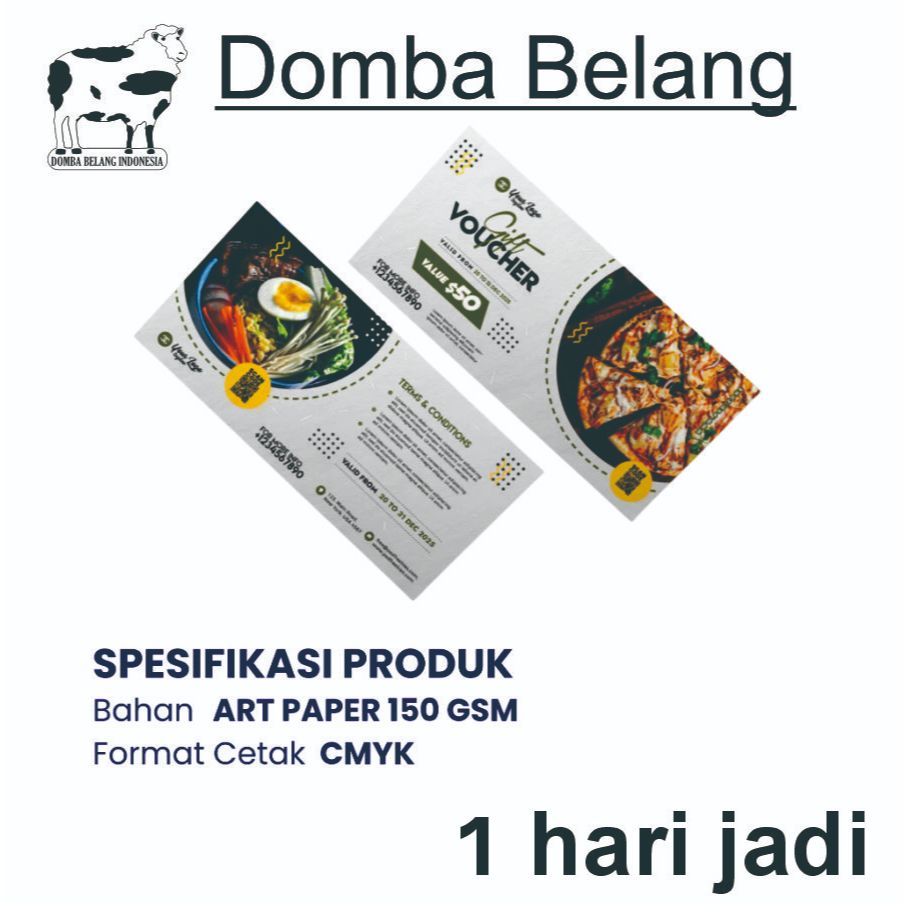 Cetak Voucher , Cetak Tiket Kupon , Custom Voucher  Art Paper 150 gsm