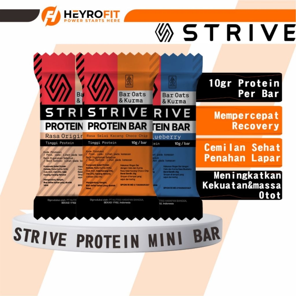 STRIVE Protein Mini Bar 1 Sachet 25gr | Protein Bar 10gr Protein/bar