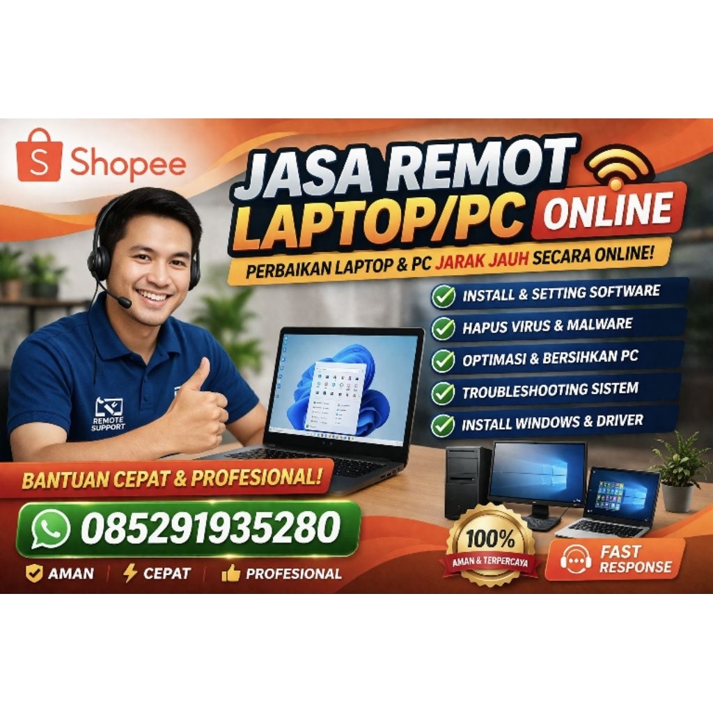 JASA SERVIS LAPTOP / PC VIA REMOT