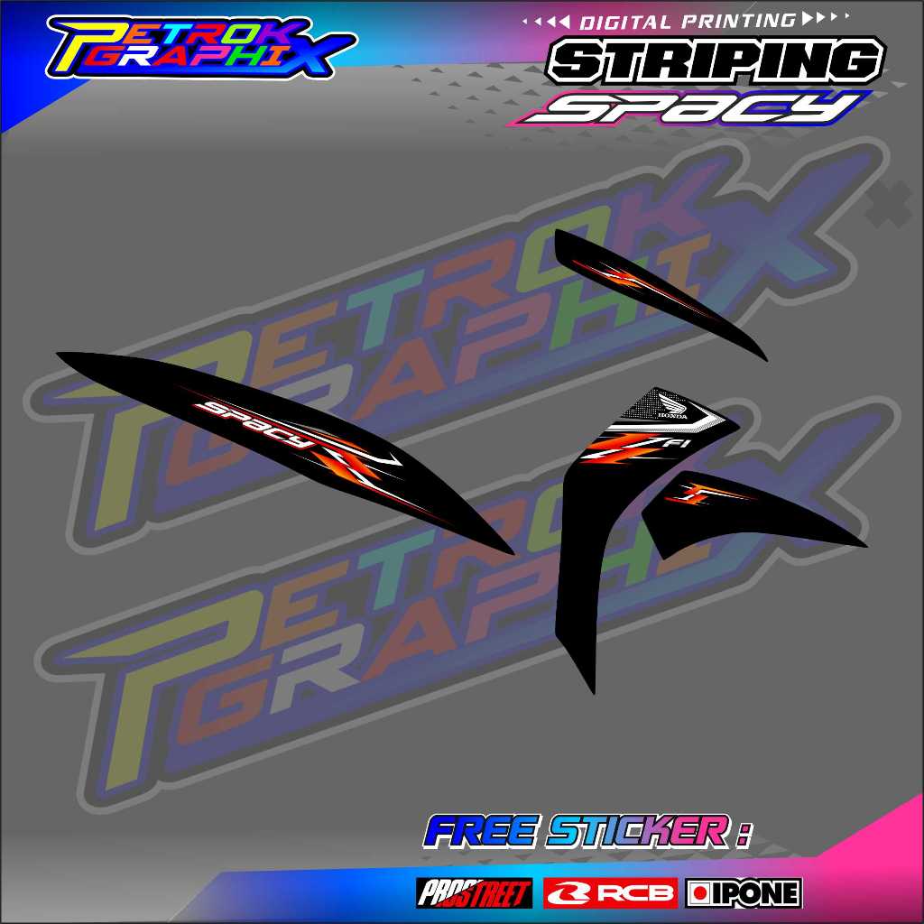 STRIPING VARIASI HONDA SPACY / STICKER LIST MOTOR HONDA SPACY