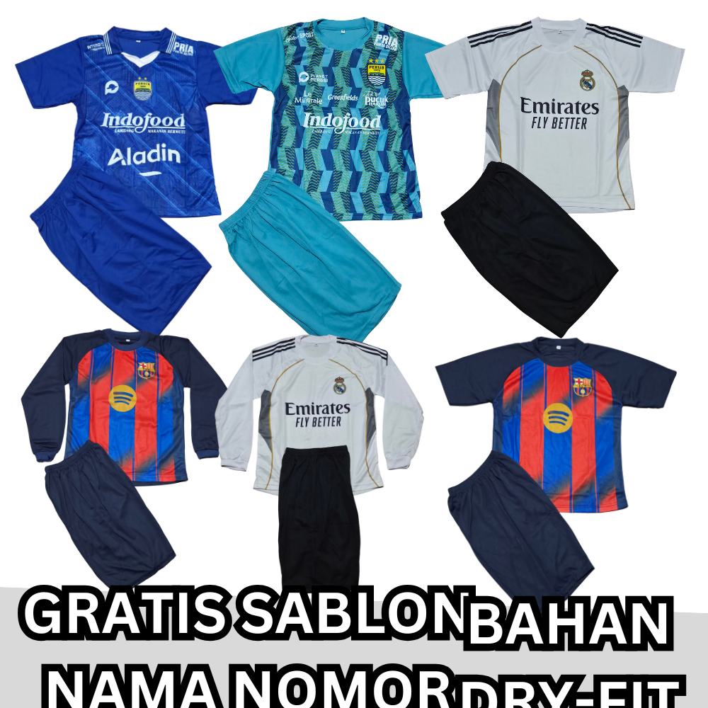 gratis nama nomor setelan baju kiper barcelona/jersey kiper real madrid baju bola kiper persib bandu