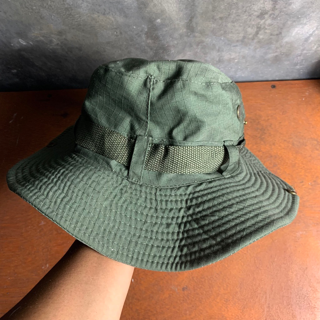 Topi Rimba Bucket Hat military Green army