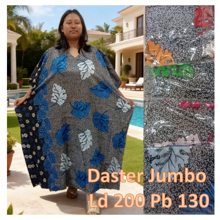 DASTER WANITA JUMBO LOWO KALONG  LD 140 ,  190 , 160 BATIK KAFTAN CAP PANJANG MURAH UNTUK WANITA HAM