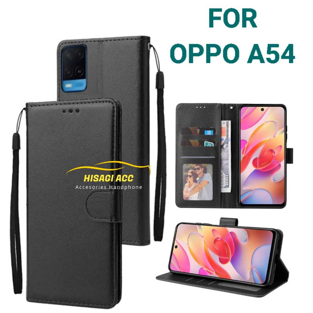 Casing Hp Cover hp Untuk OPPO A54 Leather Flip Case Dompet