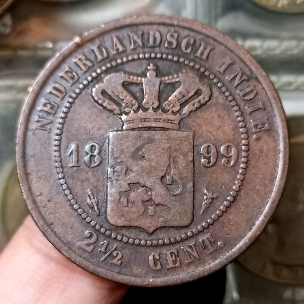 Koin Kuno Indonesia / Nederlandsch Indie 2 1/2 Cent Tahun 1899
