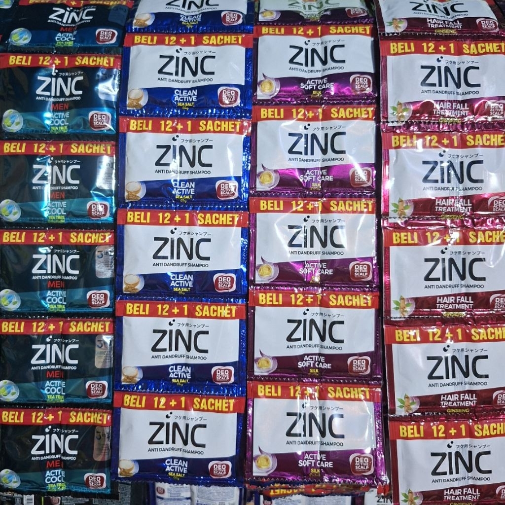 SHAMPO ZINC SACHET 1 RENCENG 12+1 | SAMPO ZINC SACHET DOUBLE