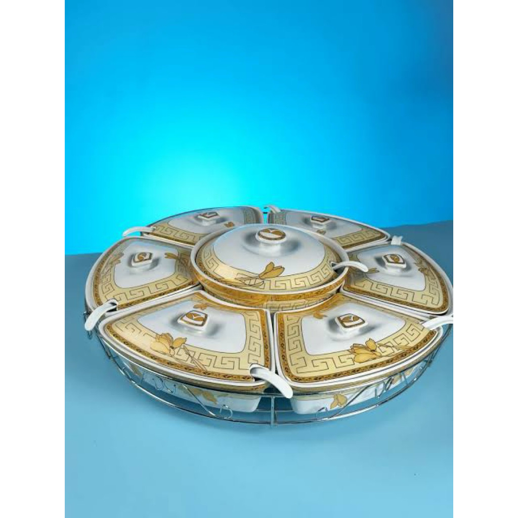 Vicenza original set prasmanan saji besar piring toples lebaran imlek cantik hias mewah ceramic puta