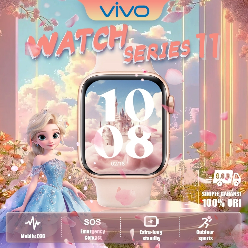 VIVO Watch S11 PRO SmartWatch Wanita Pria  Layar Sentuh 2,03 Inci Pelacak GPS SmartWatch Original Ja
