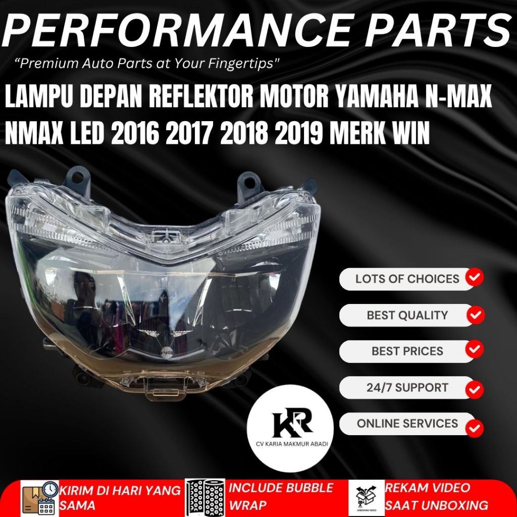 LAMPU DEPAN HEADLAMP NMAX OLD 2015 2016 2017 2018 2019 REFEKTOR KOMPLIT LED MIKA KABEL 2DP PNP - WIN