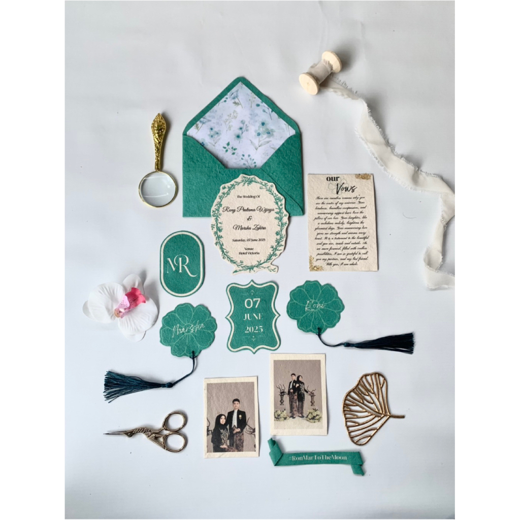 Wedding Keepsake Vows Calligraphy Kaligrafi undangan invitation Satuan Konten Pernikahan Handmade