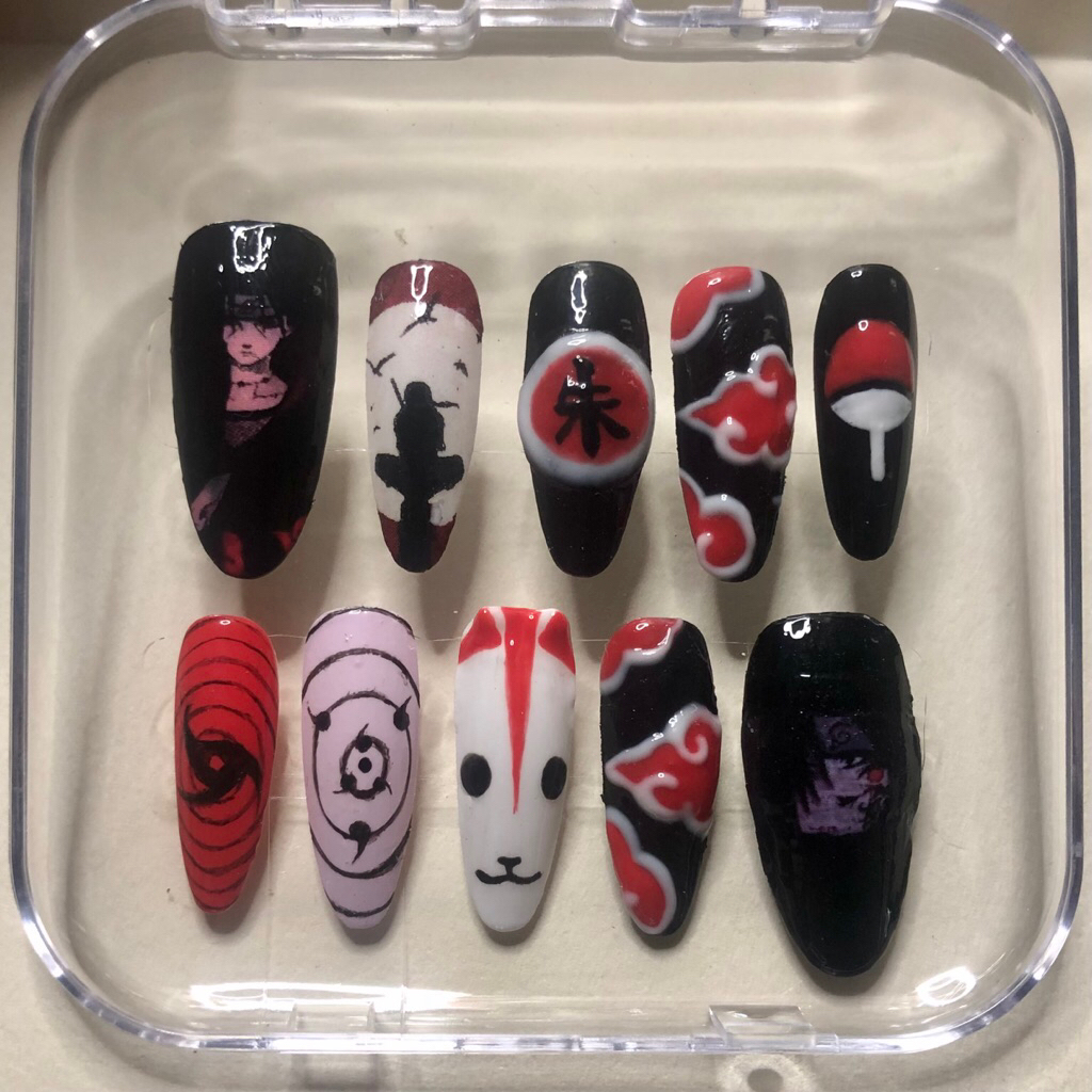Uchiha Itachi - Character Series [Press On Nails - Uchiha Itachi, Uchiha Clan, Akatsuki, Naruto, bla
