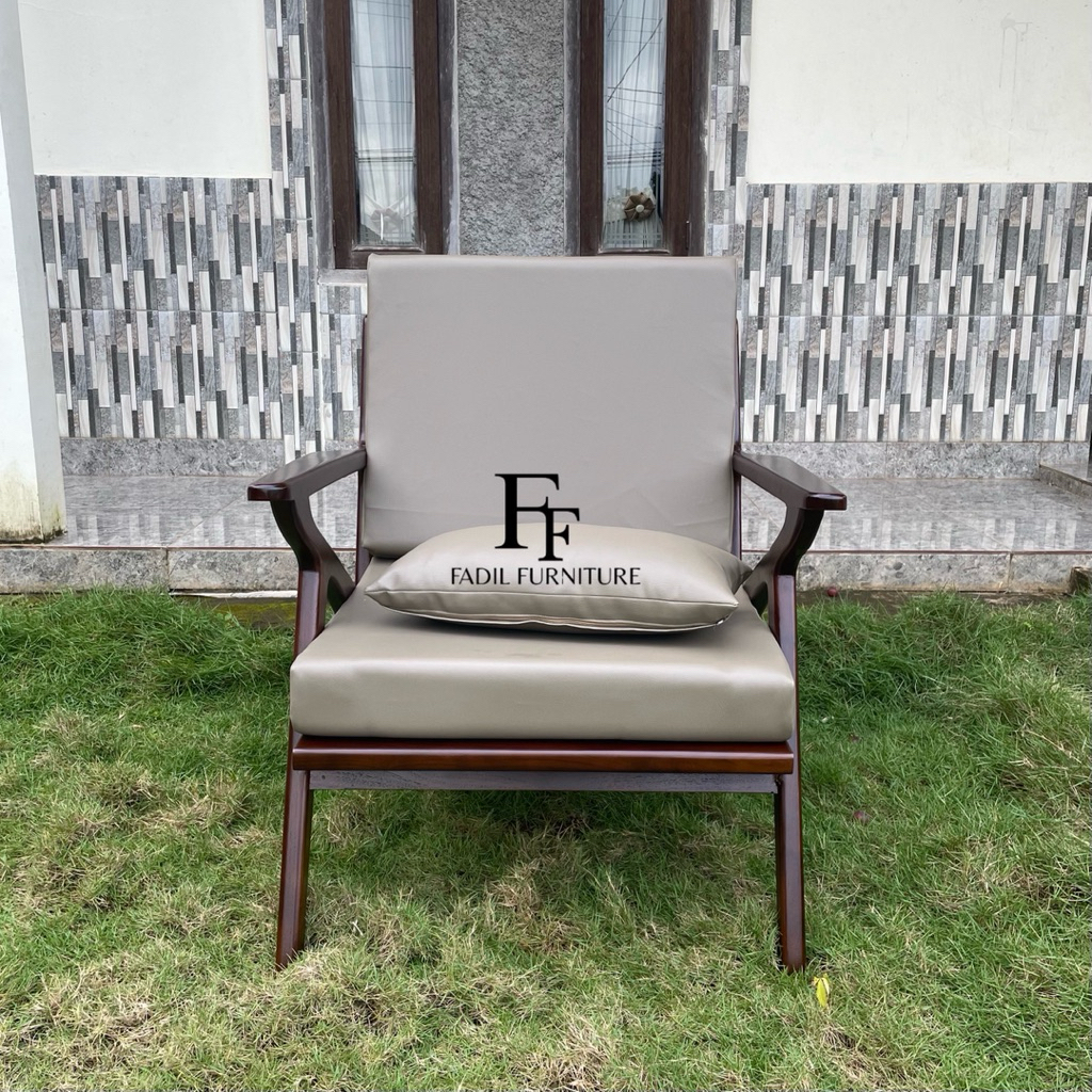 Sofa Z Kayu Jati Kursi Retro Sofa Single Sofa 1 Seater Furniture Jepara