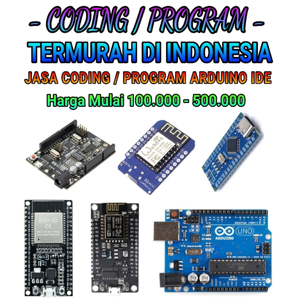 Jasa pembuatan project arduino komersil / Jasa pembuatan program coding / Jasa pembuatan segala maca