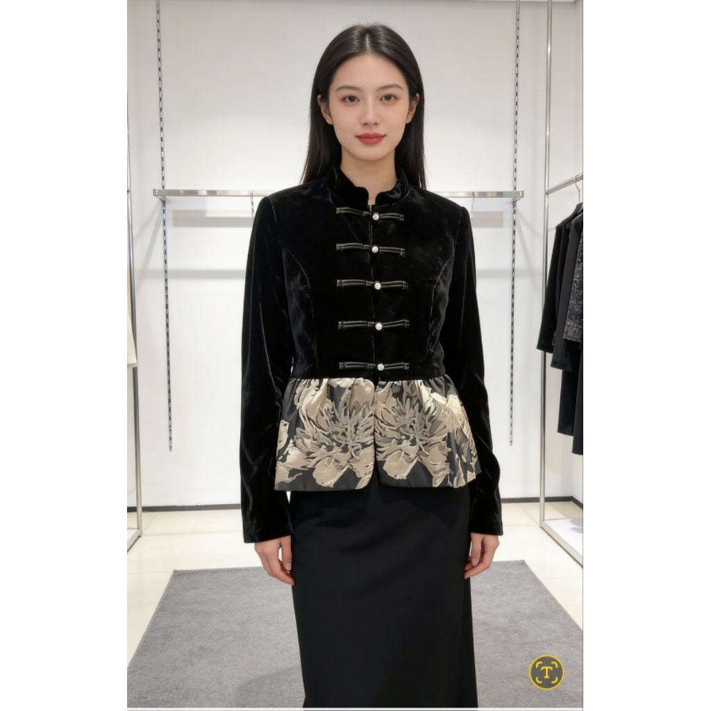 atasan wanita bludru..hitam import