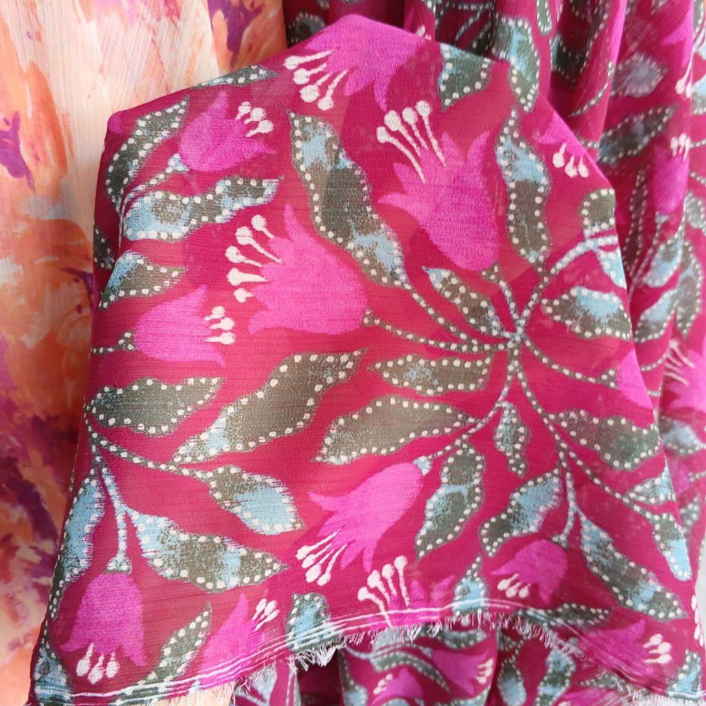kain sifon yoryu motif meteran - kain sifon premium motif - bahan sifon motif meteran - [harga/0,5m]