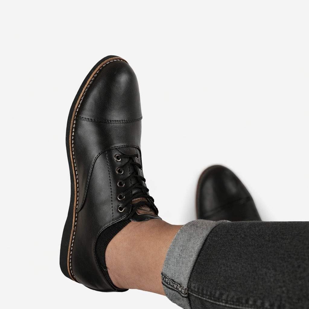 Sepatu Pria Formal Oxford Hitam Big Size 44–48 | Sepatu Kerja Elegan Jumbo Premium