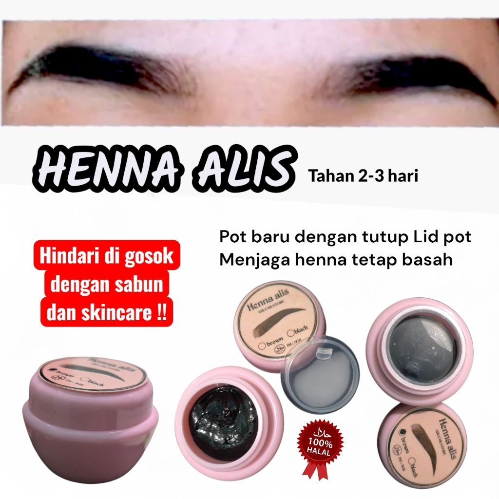 henna alis halal eyebrow sah dipakai sholat tahan 2-3 hari