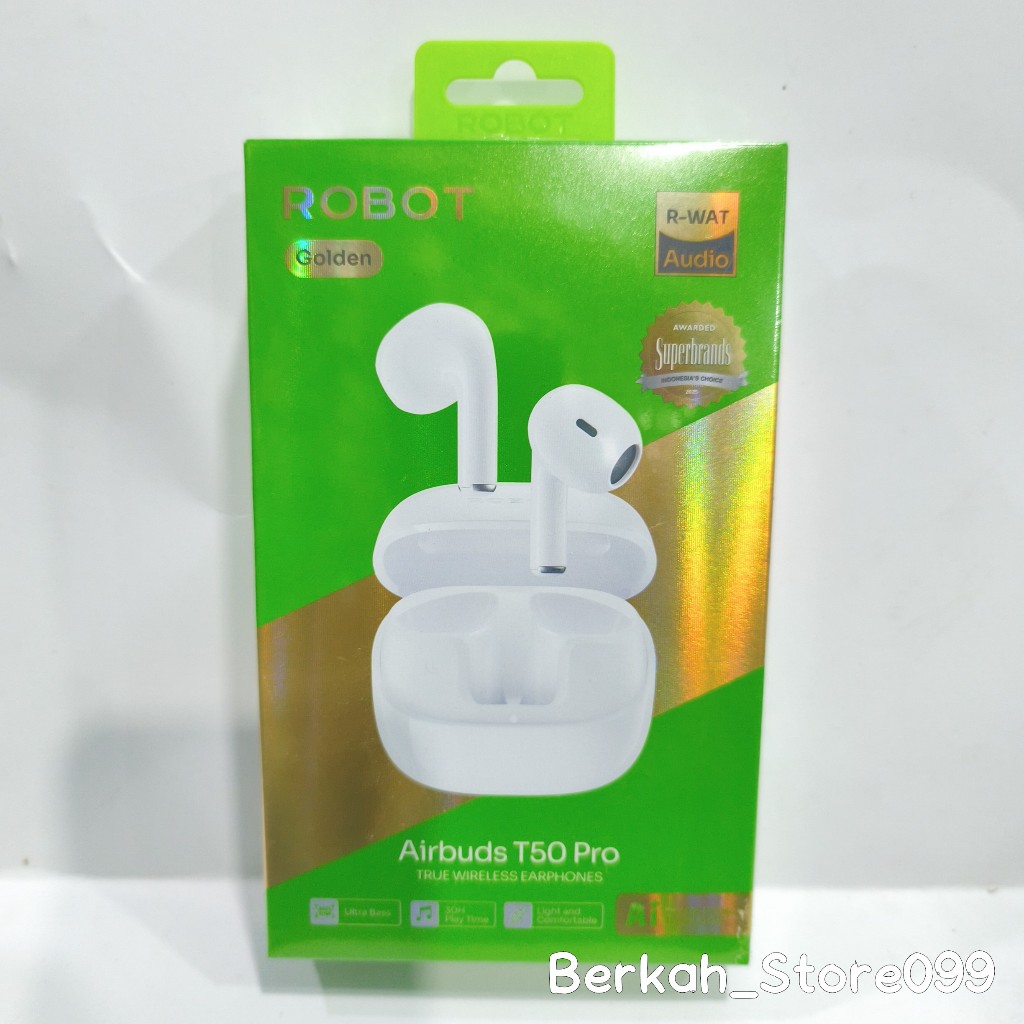 Headset Bluetooth Robot Airbuds T50 Pro TWS