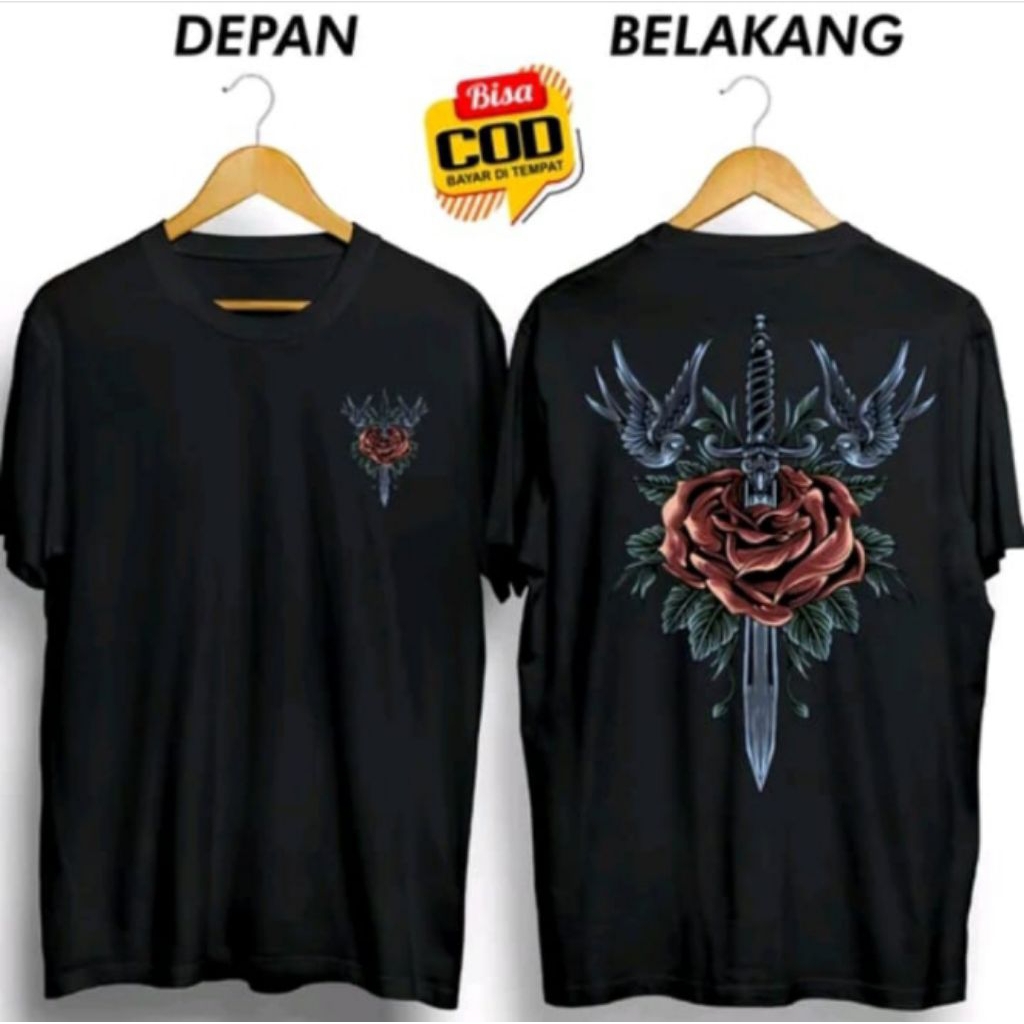 KAOS PEDANG MERPATI MAWAR MERAH HOT PROMO T-SHIRT UNISEX